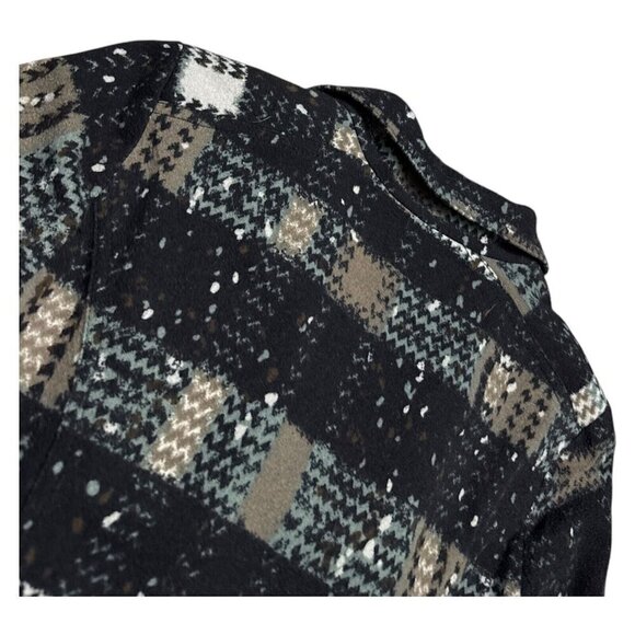 FREE PEOPLE Soft Flannel Plaid Full Zip Designer Light Jacket Womens Size 6 - Picture 6 of 6